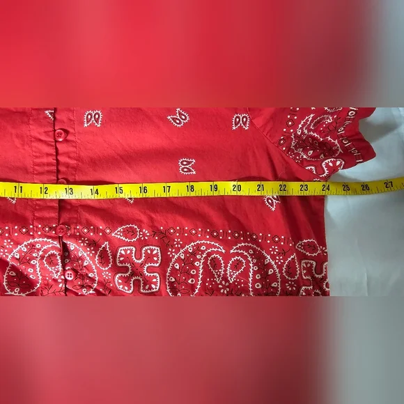 Vintage Blair 80s Red Bandana Dress Size Large - Picture 10 of 11